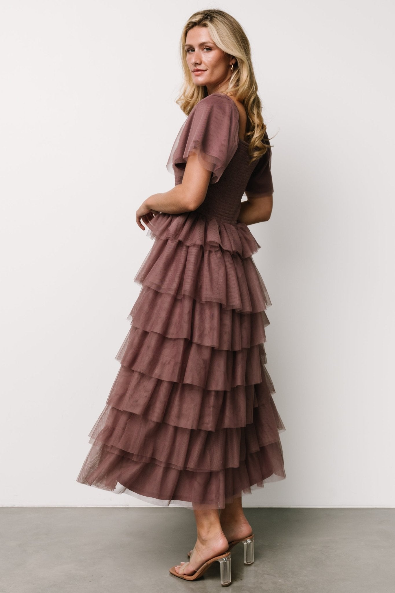 Cherise Tulle Tiered Dress | Dusty Lavender 2025 New For Sale