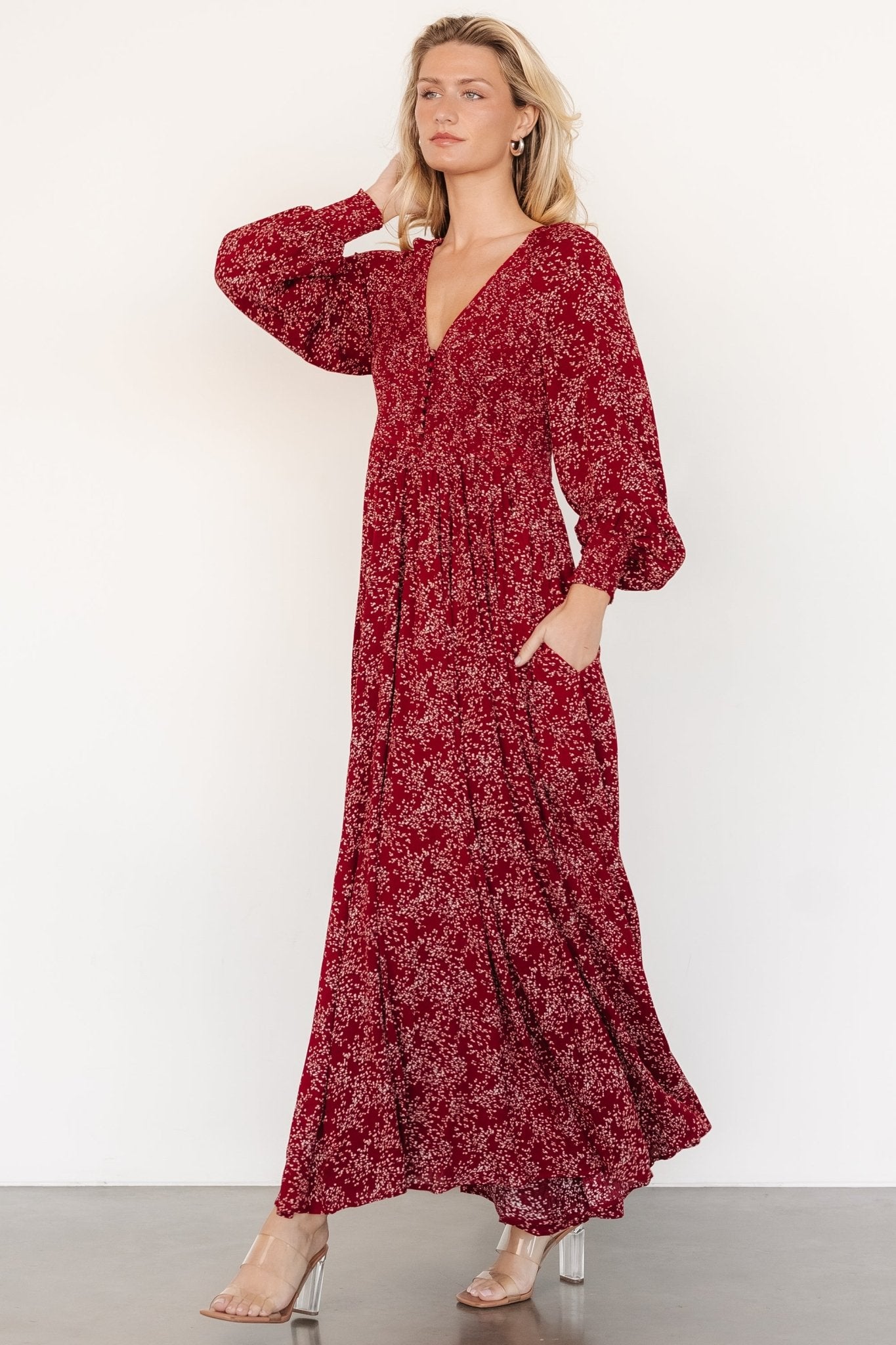 Anya Maxi Dress | Crimson Print The Cheapest Cheap Online