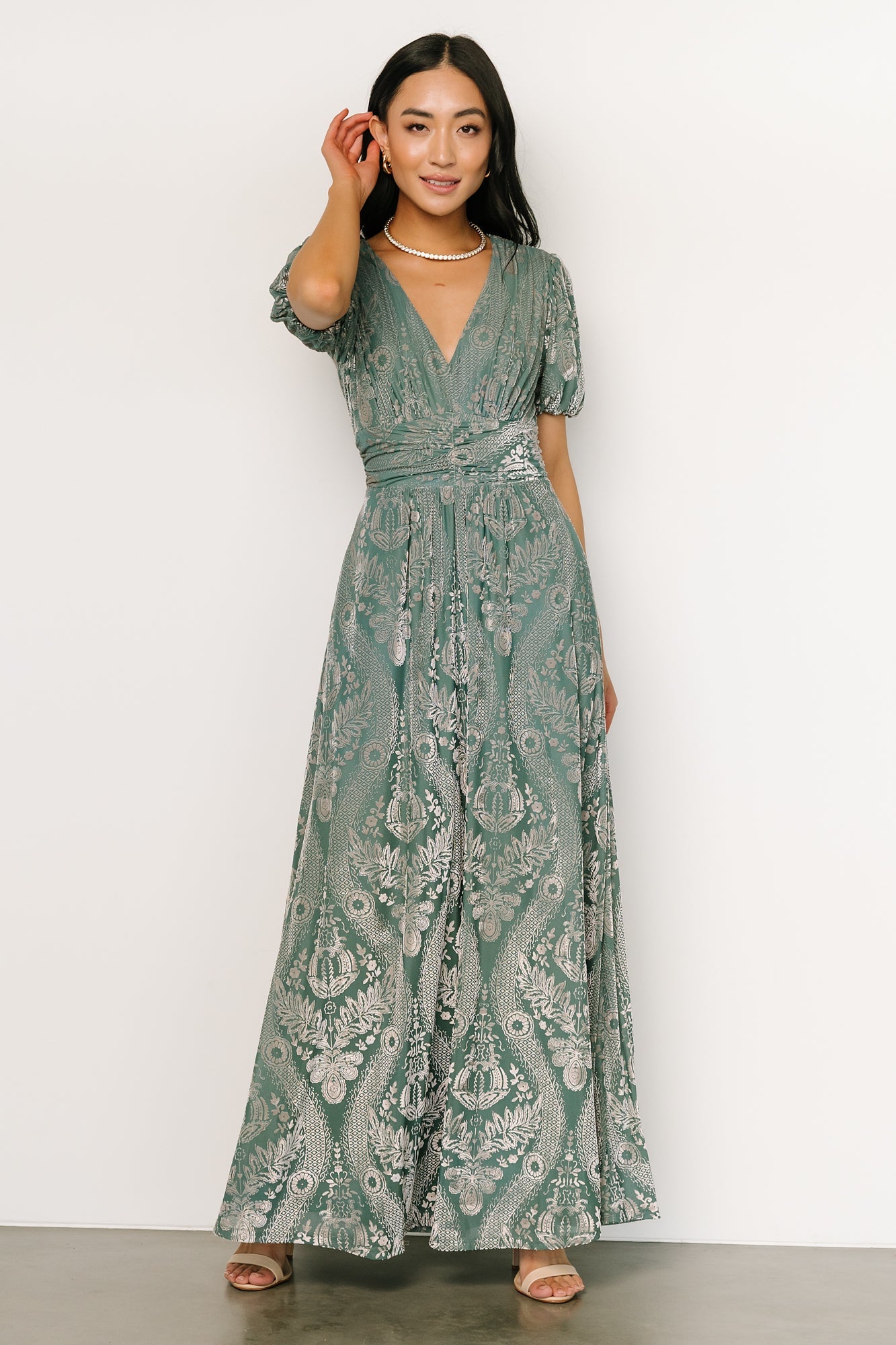 Leslie Velvet Maxi Dress | Sage + Silver Outlet Sale Online