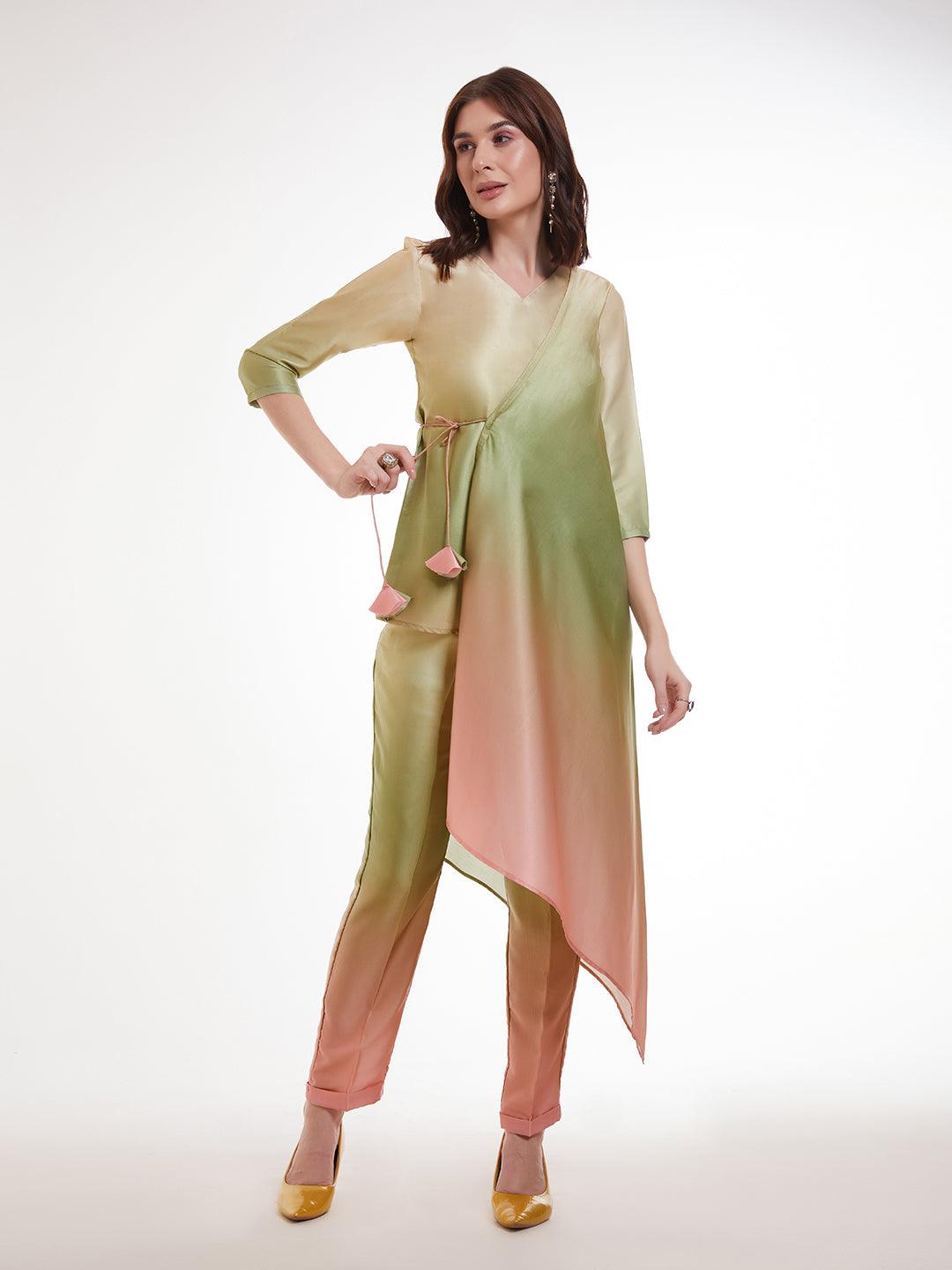 Multi-color Modal Satin drape style co-ord Discount Low Shipping Fee