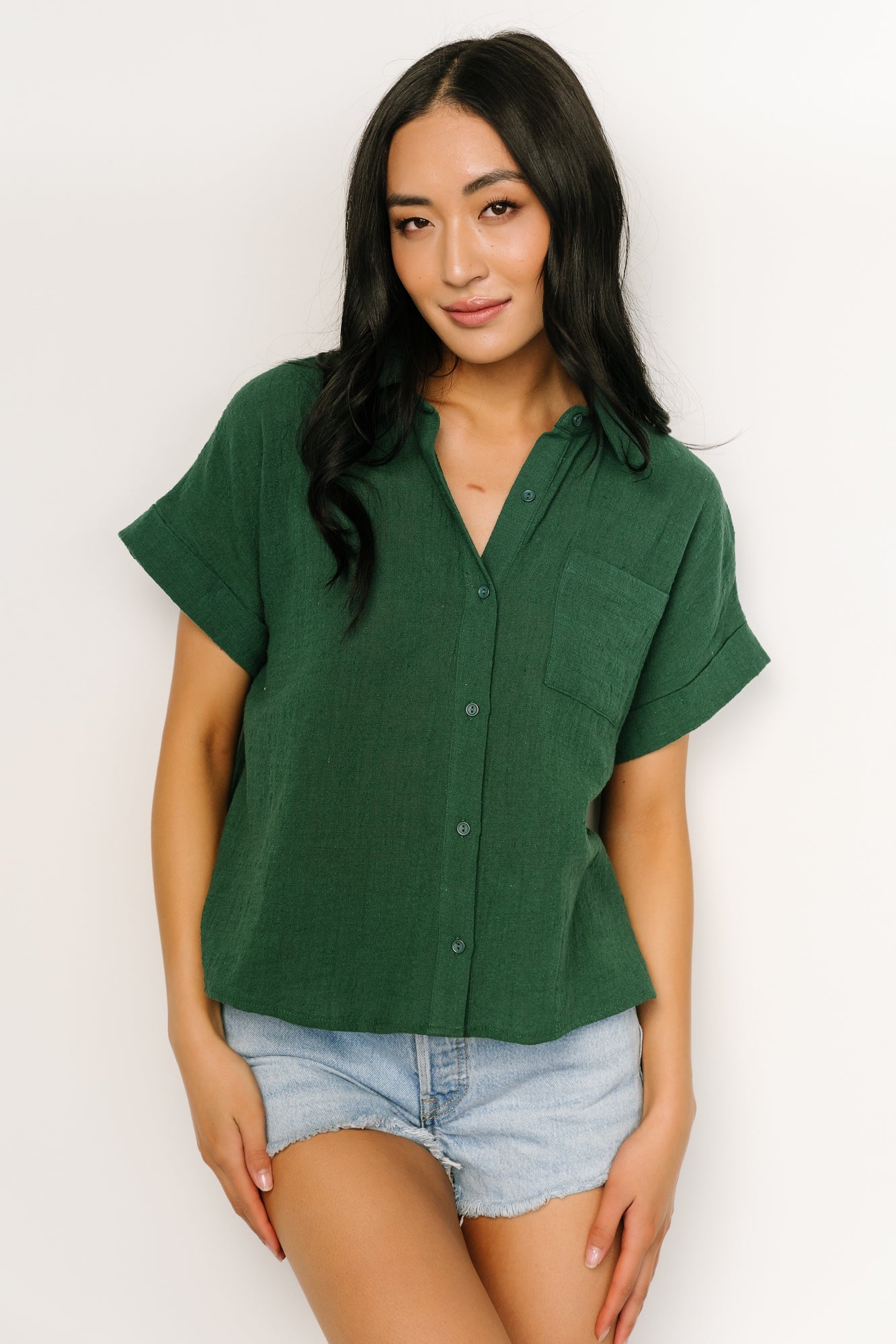 Hammond Short Sleeve Top | Dark Green Buy Cheap Many Kinds Of