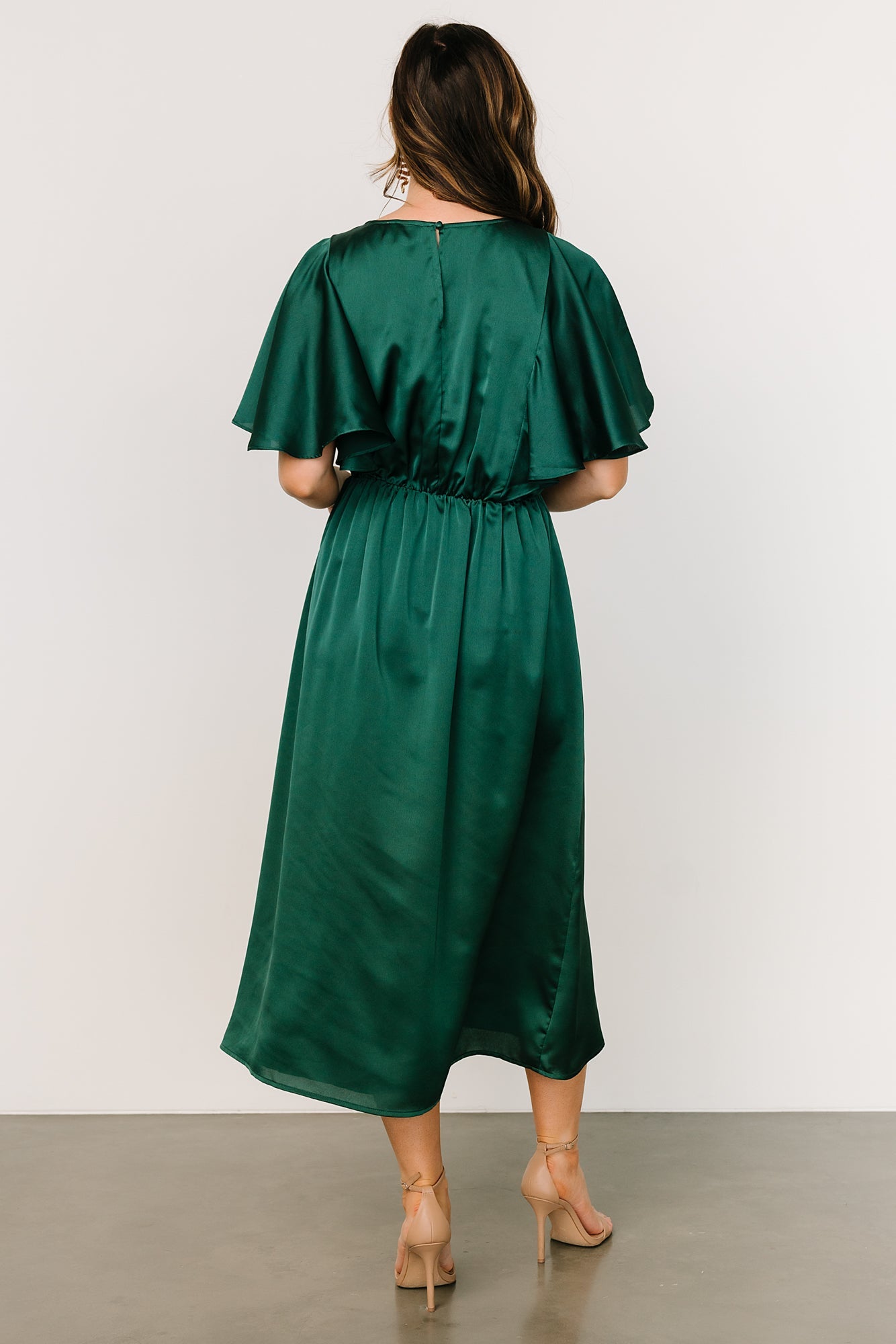 Cinta Satin Midi Dress | Emerald Outlet Cheap Authentic