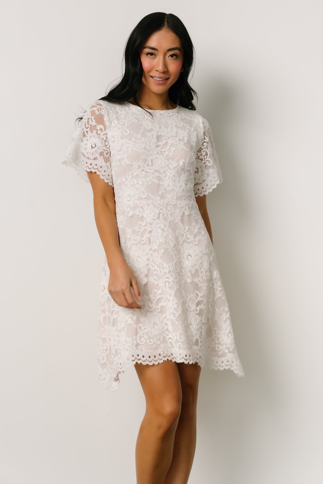 Aasha Lace Short Dress | Off White Cheap Official