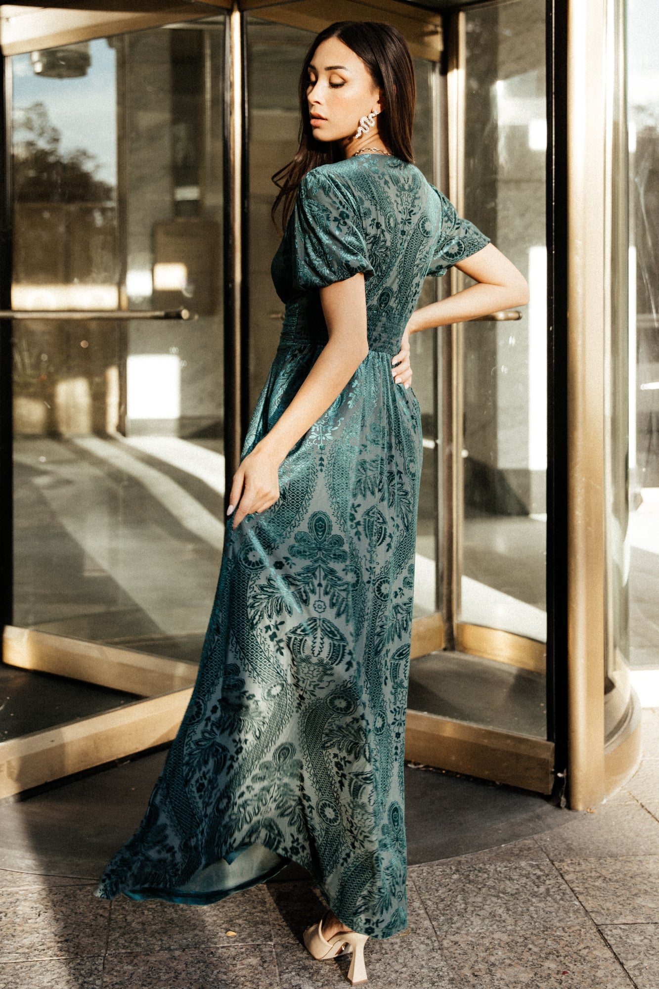 Leslie Velvet Maxi Dress | Emerald Buy Cheap Best Sale