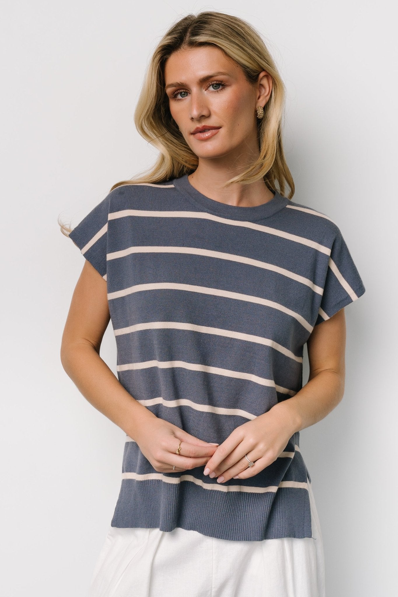 Ada Dolman Top | Slate + Natural Clearance Best Place