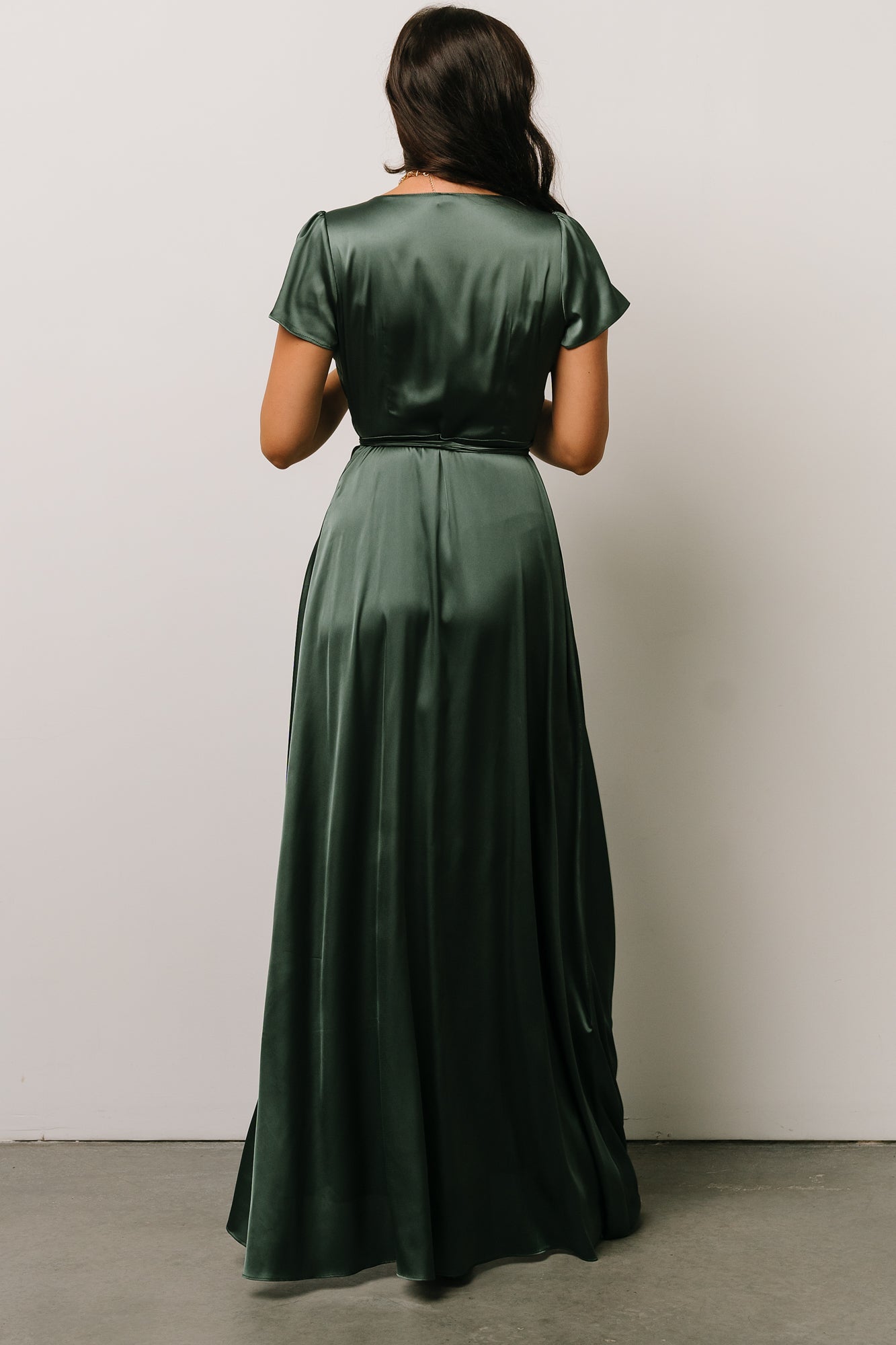 Krystal Satin Wrap Gown | Winter Green Outlet 2025 Newest