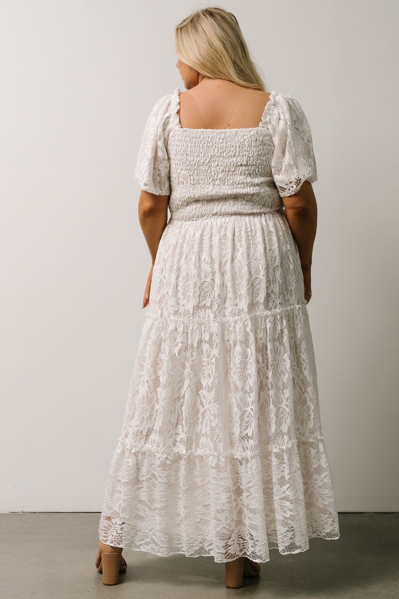 Aspen Smocked Lace Maxi Dress | Off White Comfortable Cheap Online