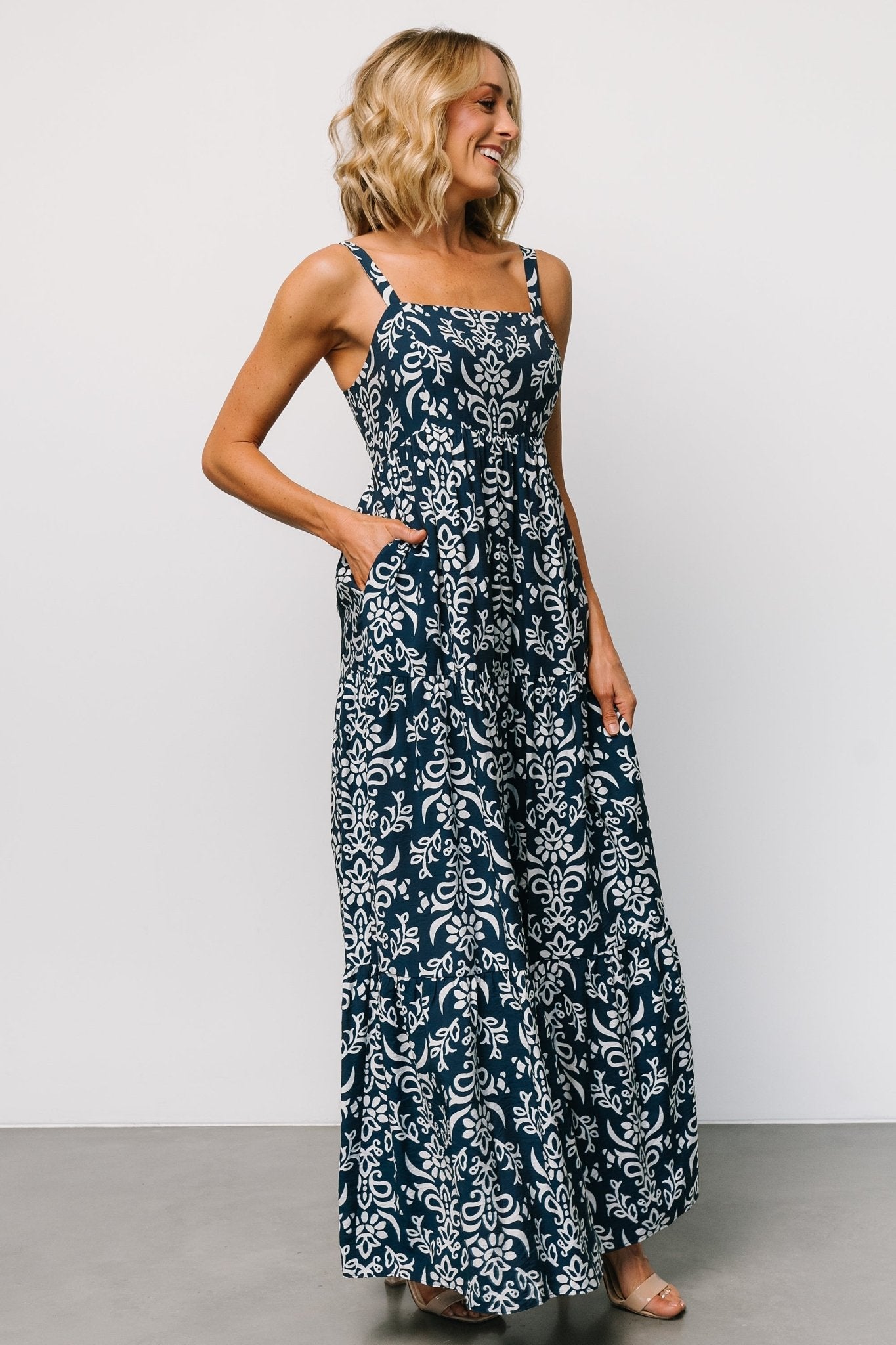 Oceanside Maxi Dress | Navy Print Online Cheap Pice