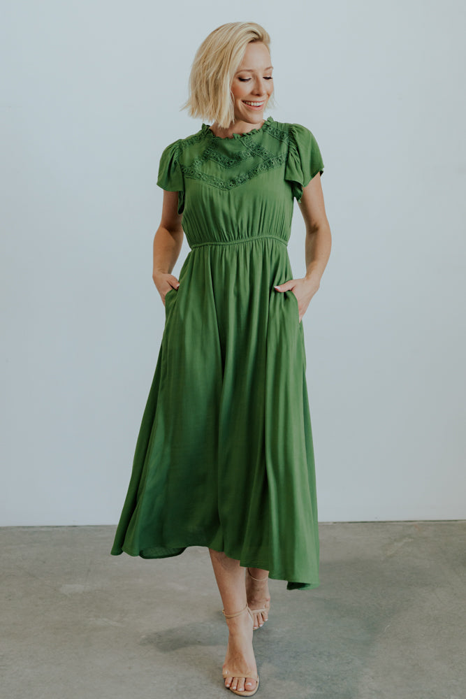 Prestyn Midi Dress | Green Manchester For Sale