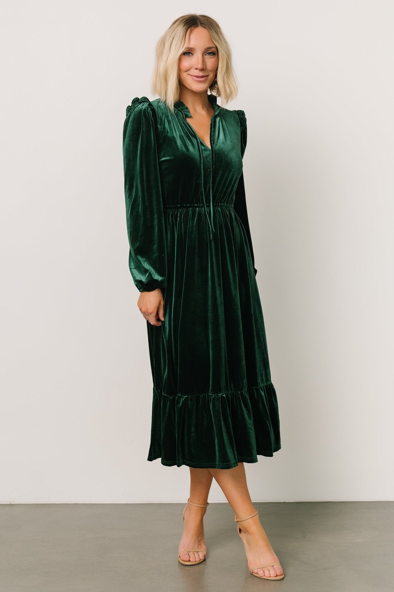 Amadora Velvet Dress | Green Discount Collections