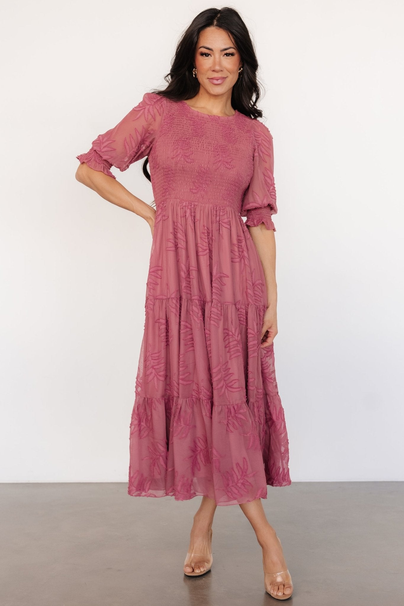 Nellie Smocked Midi Dress | Vintage Rose Discount Recommend