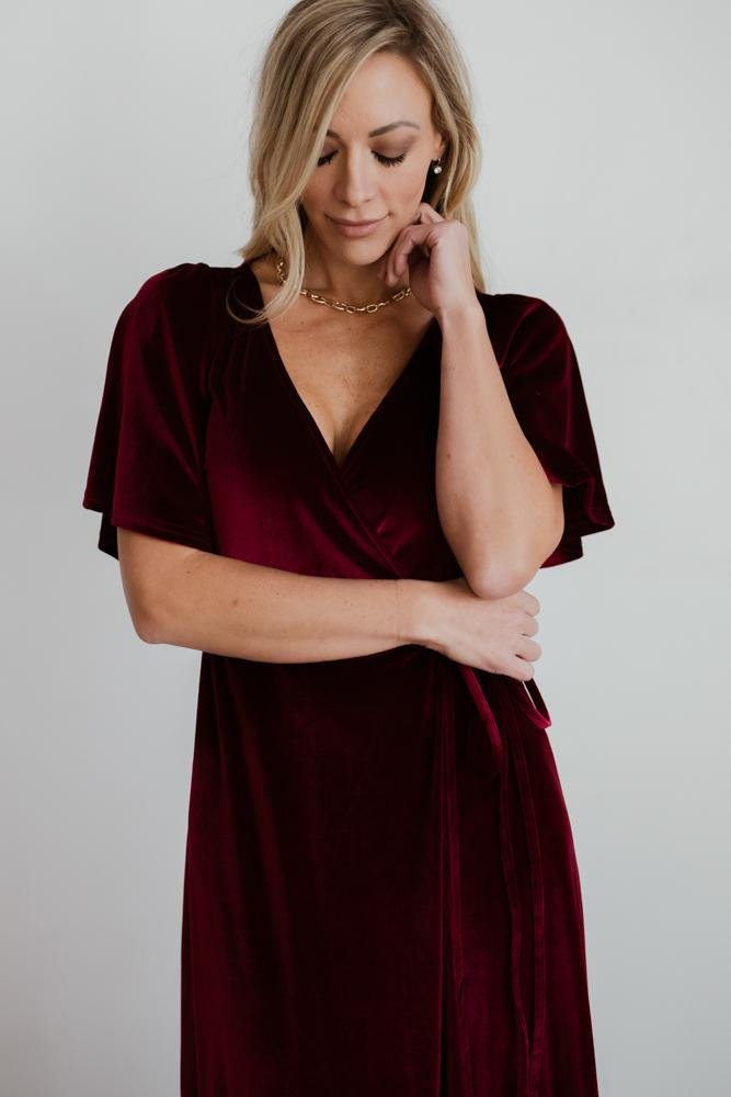 Meghan Velvet Wrap Maxi Dress | Mulberry Sale Affordable