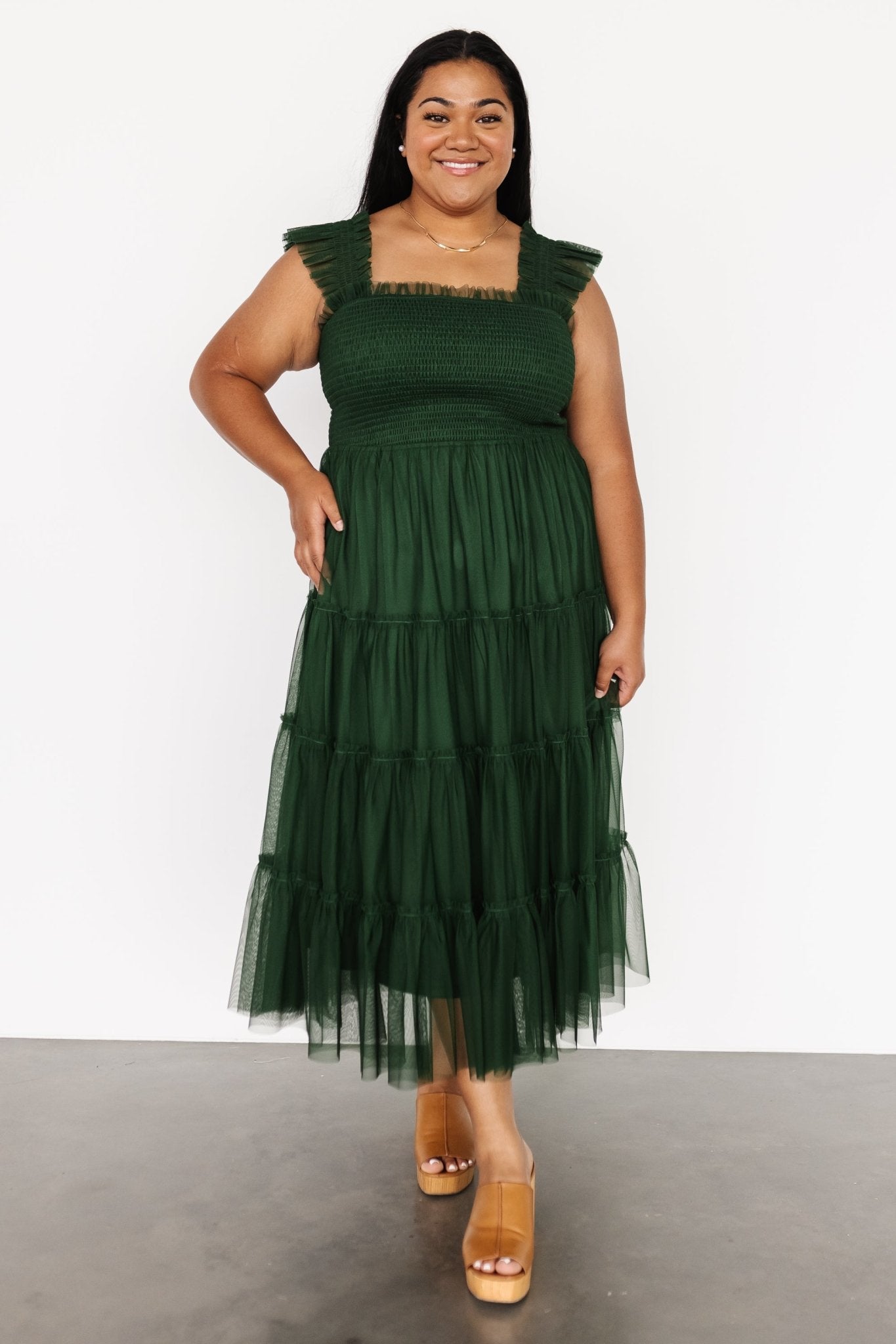 Emma Smocked Tulle Dress | Green Amazon Cheap Online