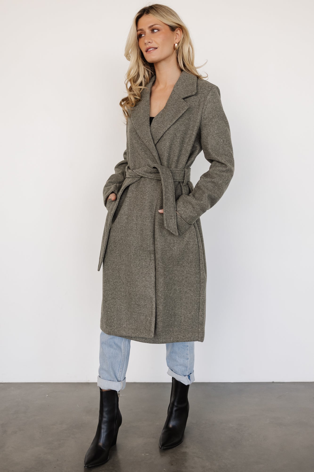 Valdez Long Coat | Olive Clearance Big Sale