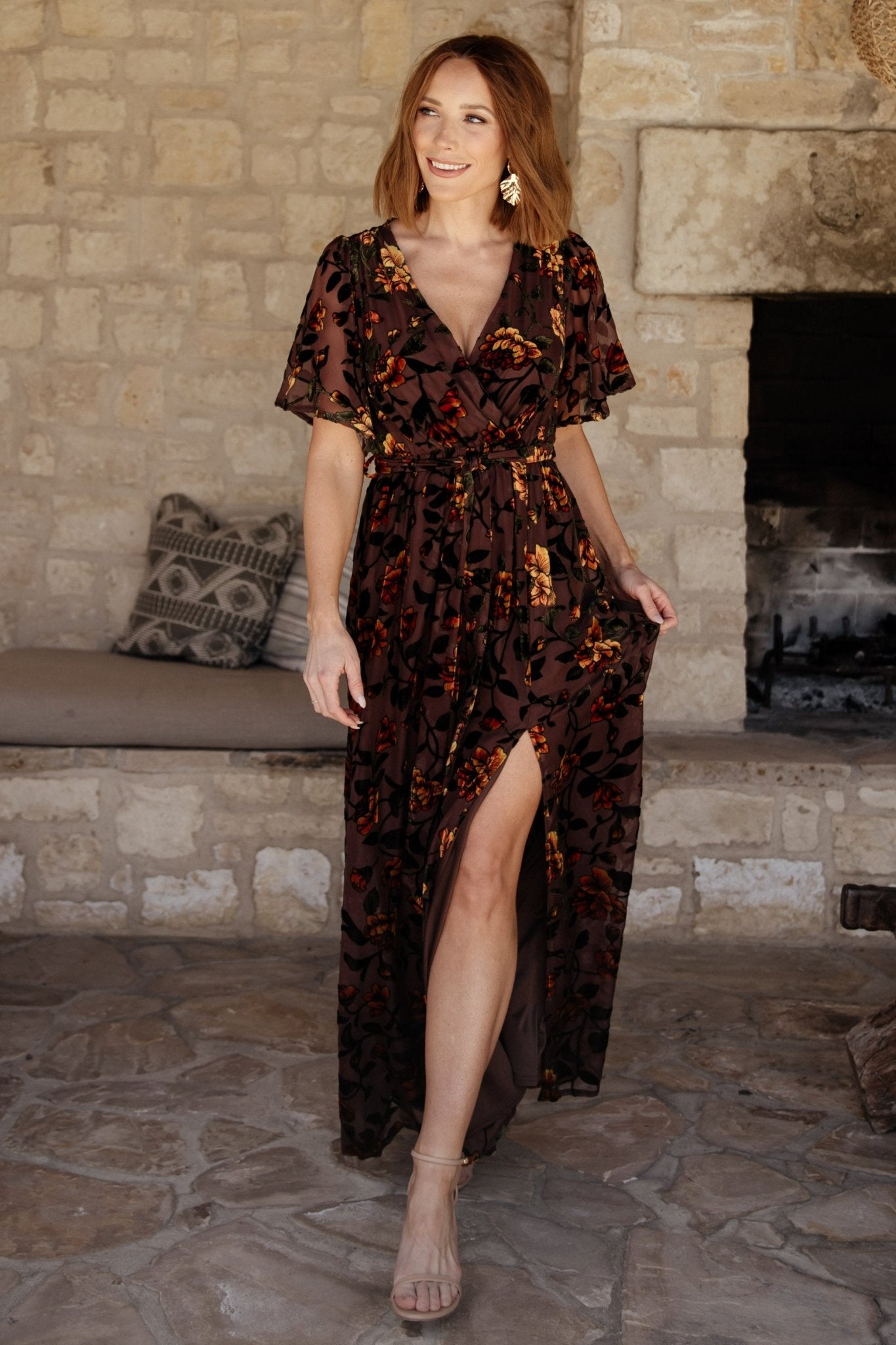 Uma Velvet Maxi Dress | Clove + Amber Floral Free Shipping Footlocker Finishline