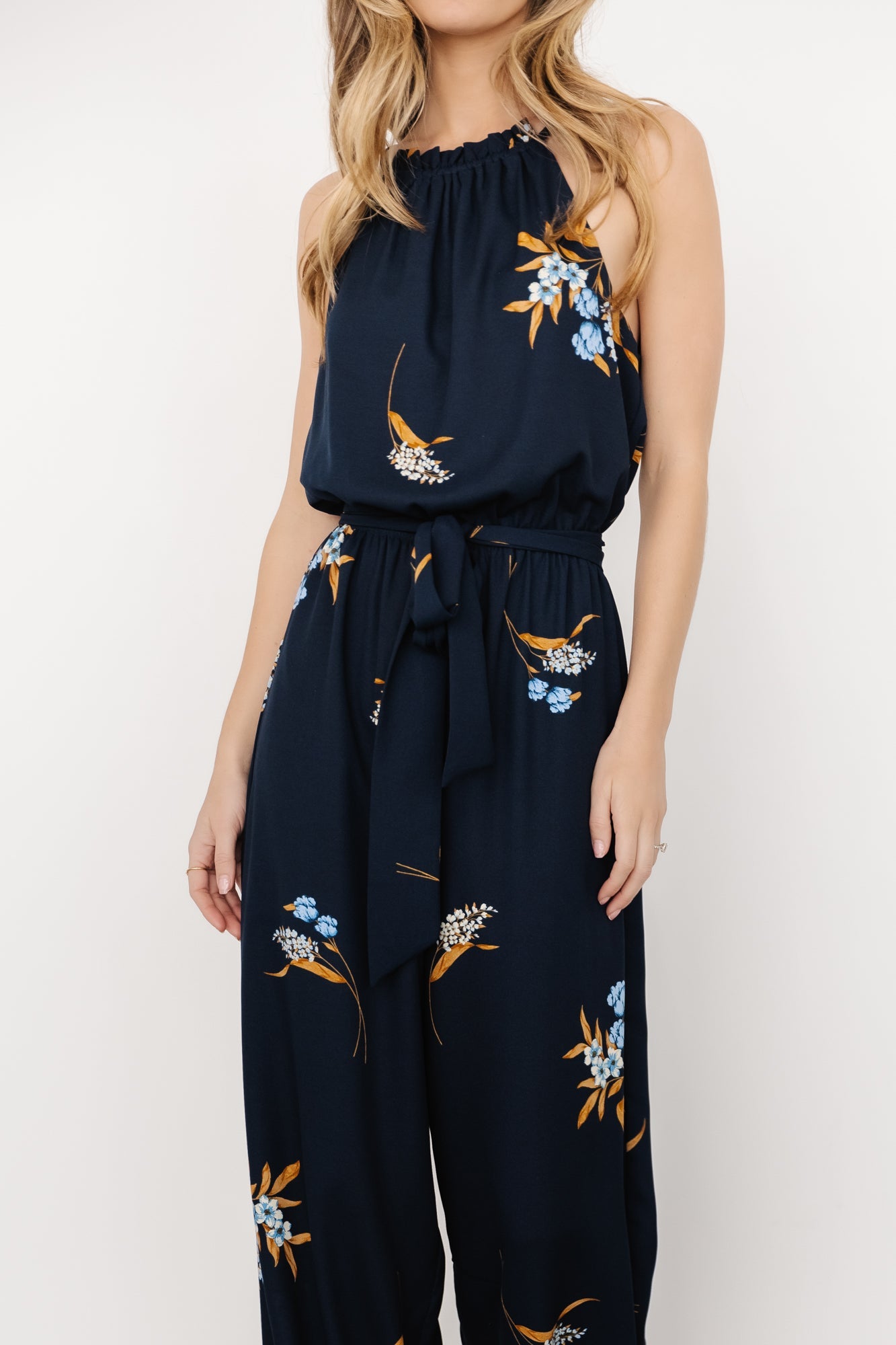 Alameda Halter Jumpsuit | Navy Blue Floral Reliable For Sale