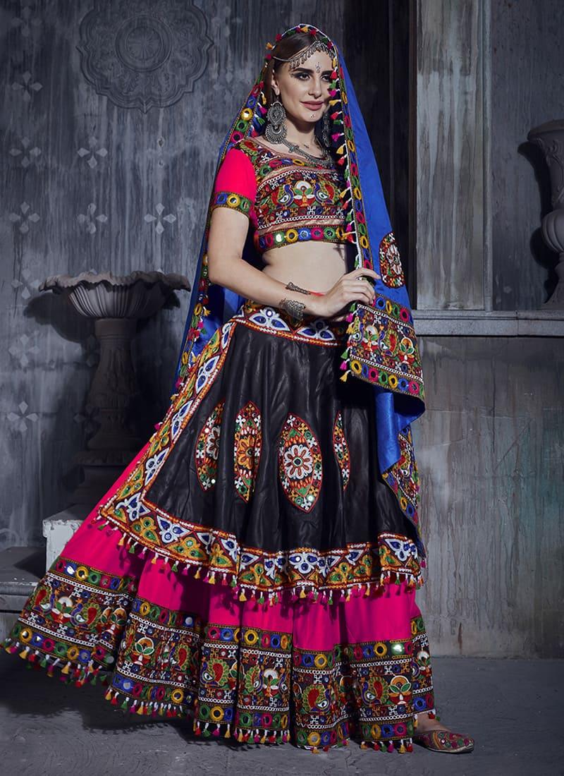 Mirror Work Pink Color Navratri Ghagra Choli Cheap Best Wholesale