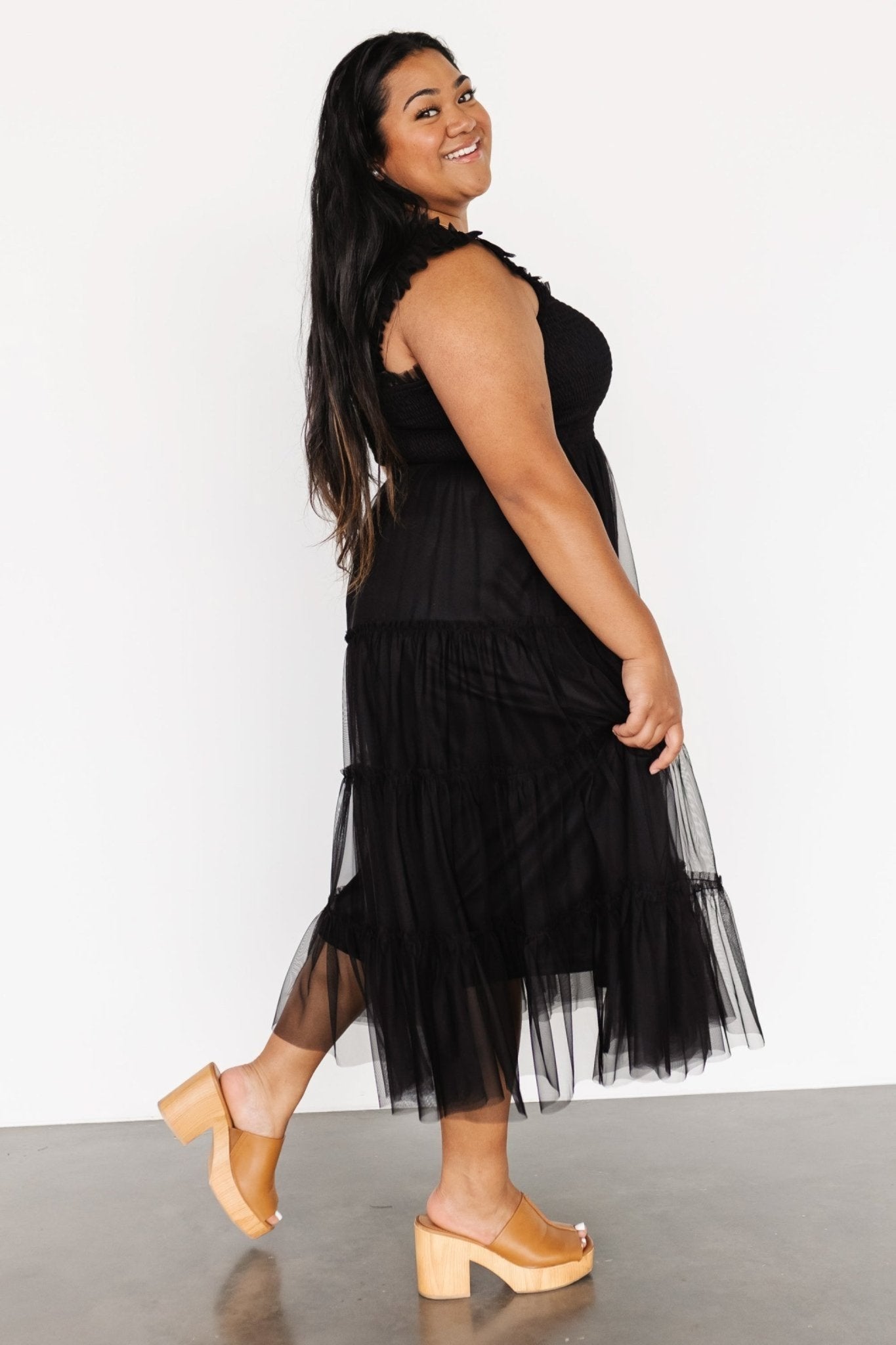 Emma Smocked Tulle Dress | Black Outlet Discount Authentic