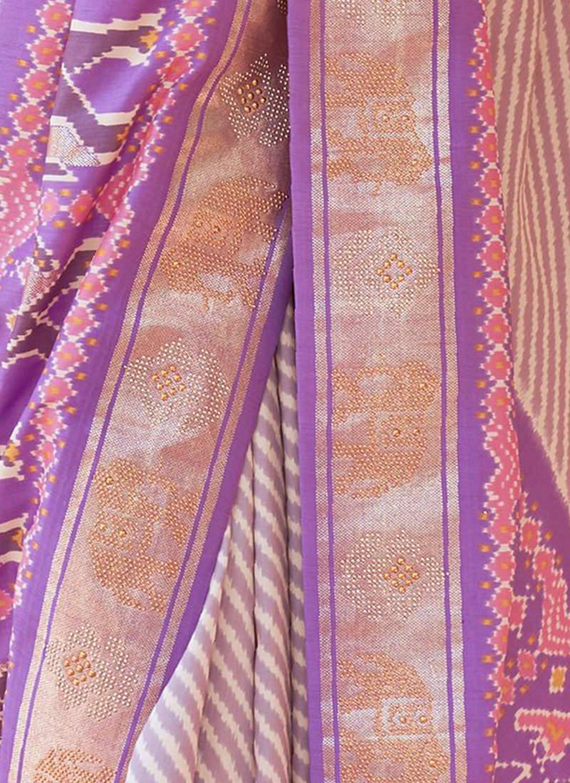 Purple Color Pure Silk Patola Saree Outlet Collections