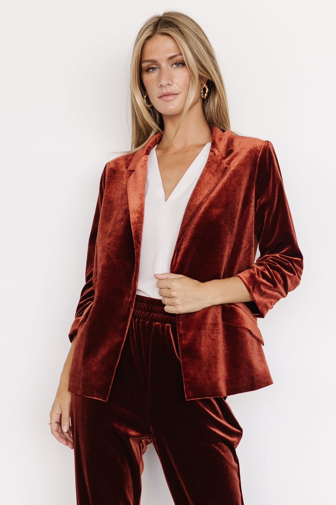 Brinton Velvet Blazer | Cinnamon Clearance Footlocker Pictures