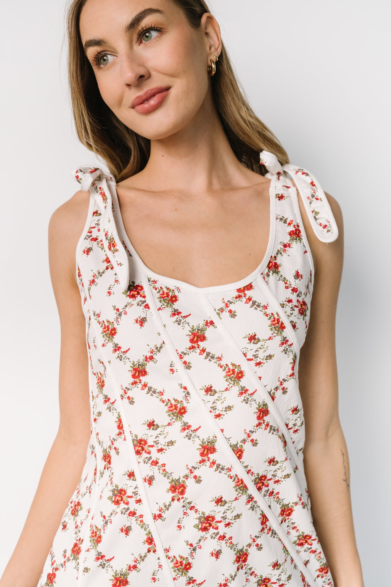 Isla Tank Dress | Off White + Red Floral Genuine Sale Online