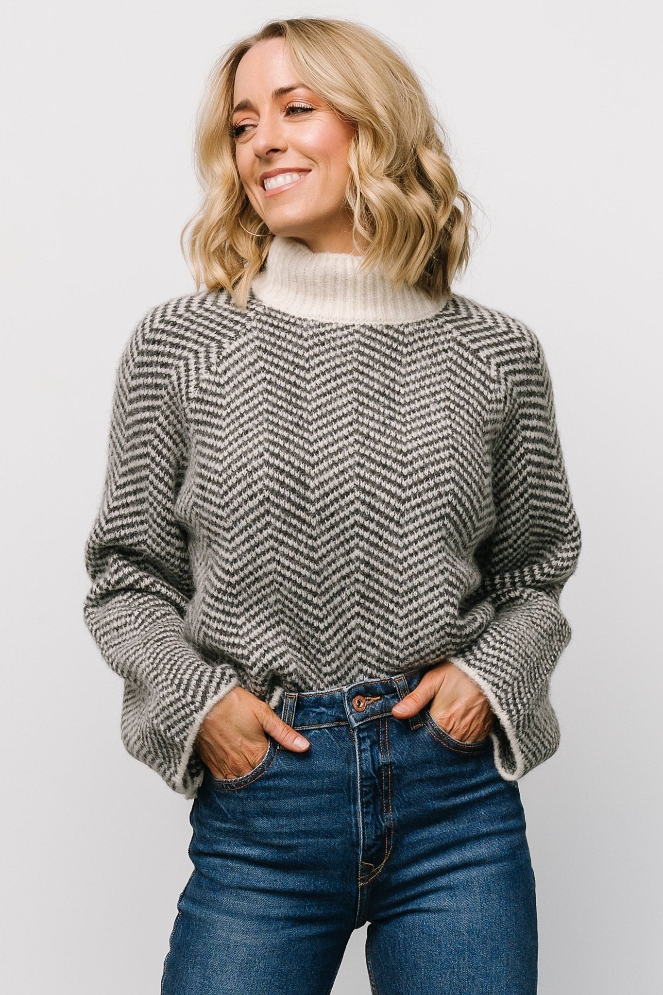 Trisha Knit Sweater | Ivory Stripe Choice Online