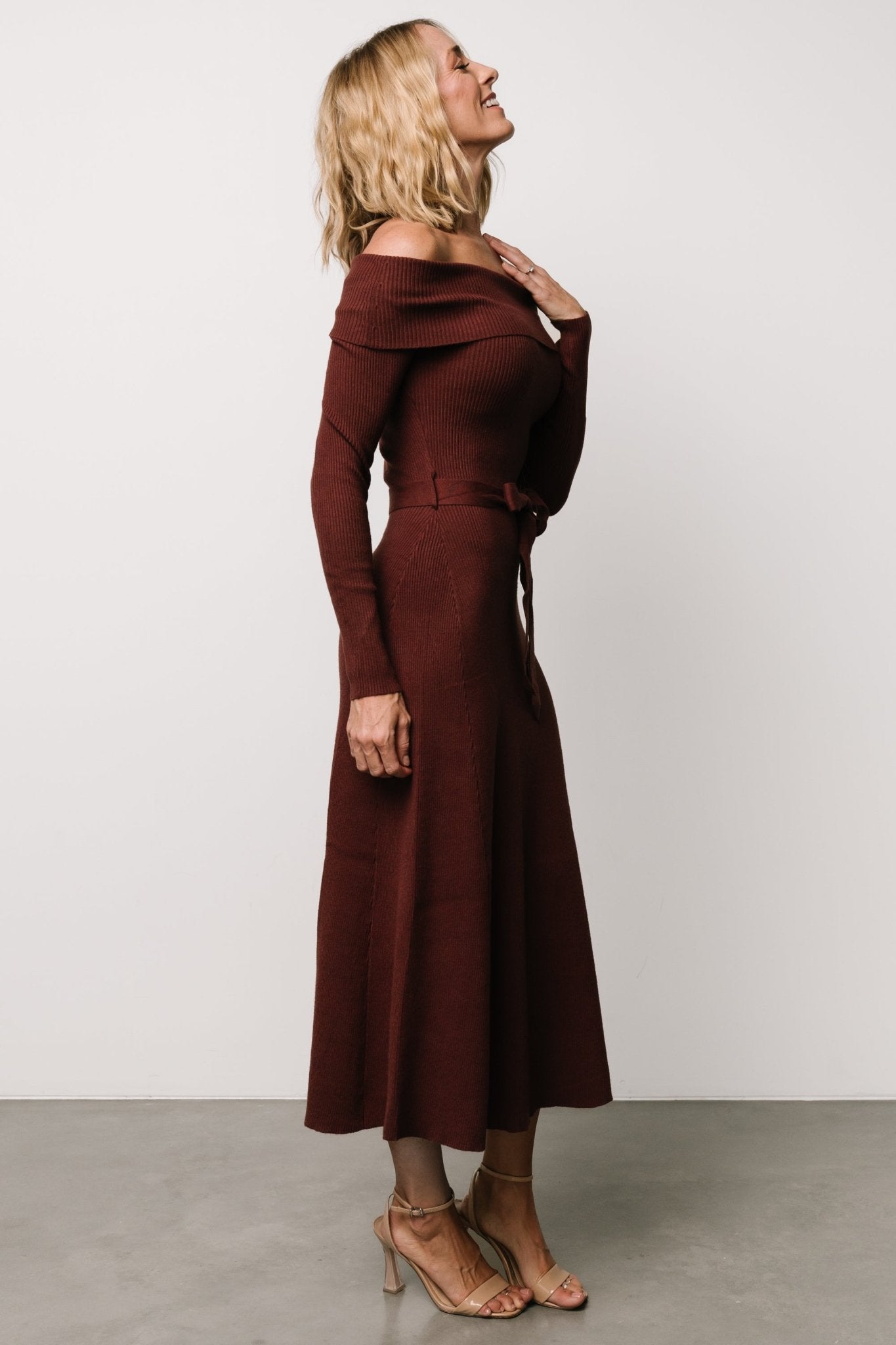 Rheta Off Shoulder Sweater Dress | Mahogany Affordable Cheap Pice