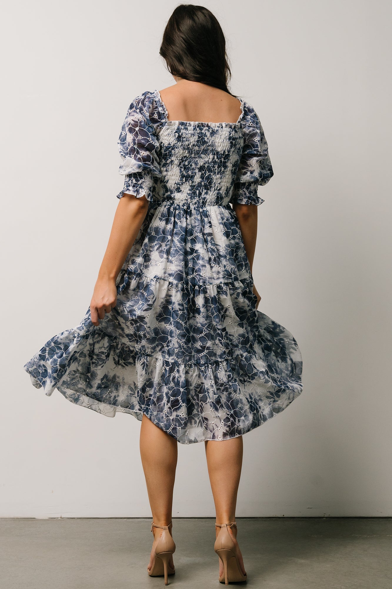 Hazel Eyelet Midi Dress | Navy Clearance Nicekicks