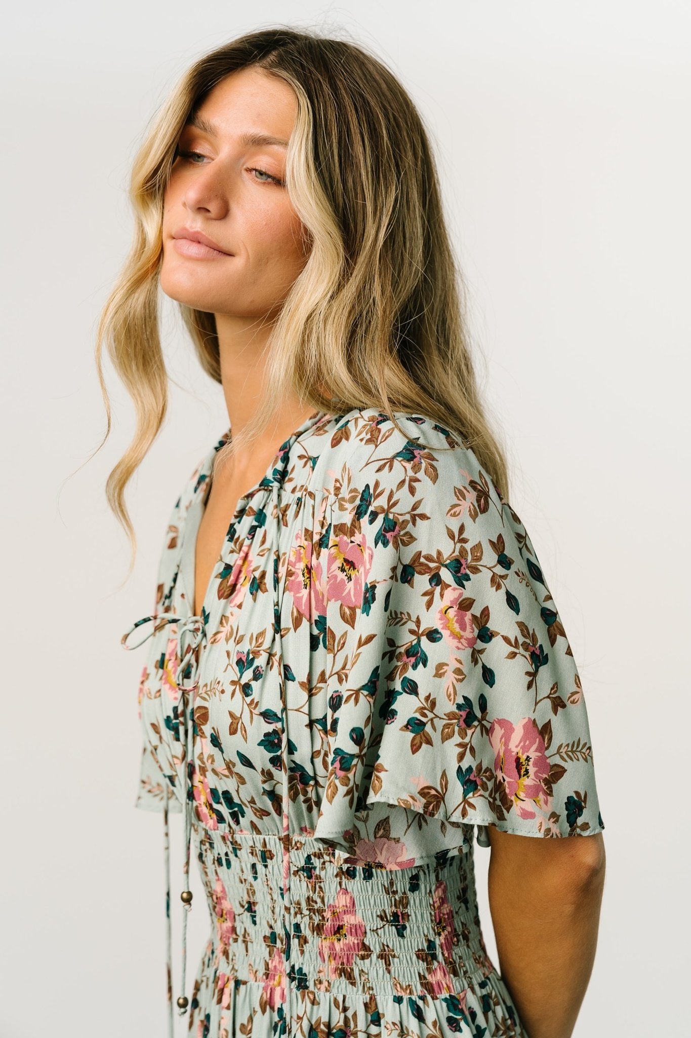 Spell Boho Midi Dress | Sage + Pink Floral Nicekicks Cheap Online