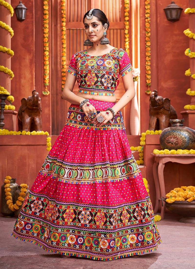 Patola Print Rani Pink Navrati Chaniya Choli Cheap Sale Cost