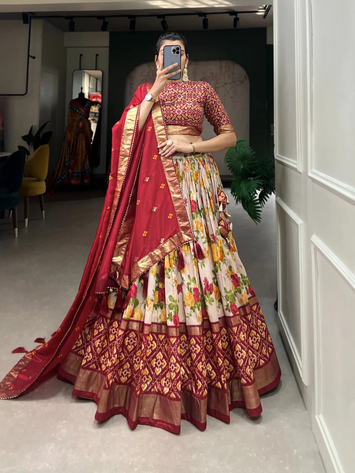 Exquisite Tussar Silk Lehenga Choli Set Discount For Cheap