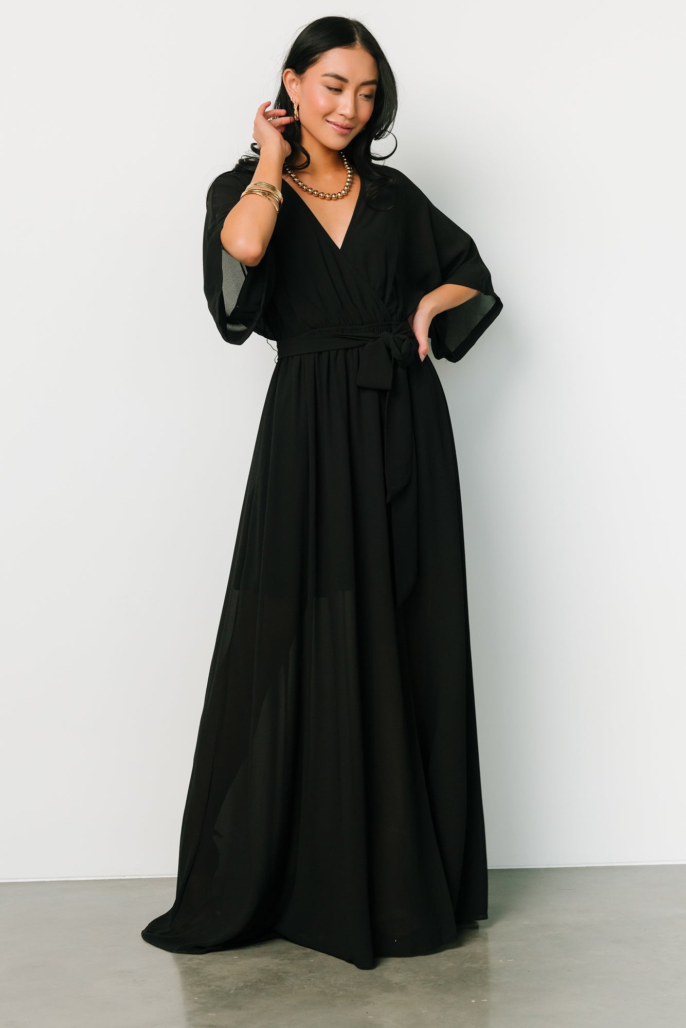 Kia Kimono Maxi Dress | Black Cheap Geniue Stockist