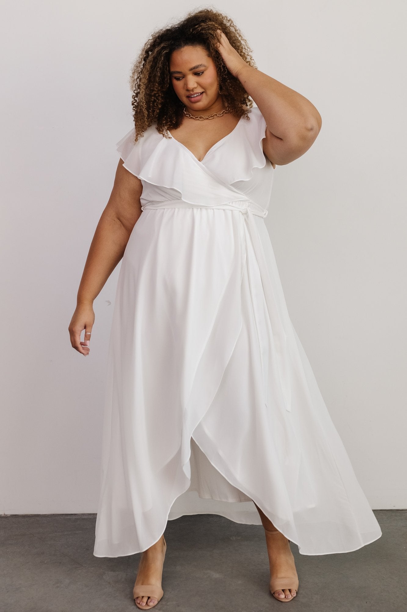 Katya Ruffle Maxi Dress | White Free Shipping Good Selling