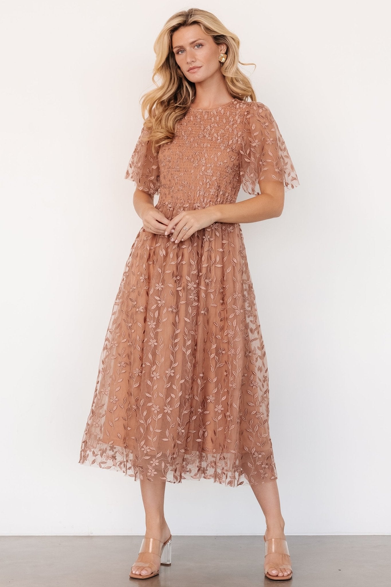 Kendra Embroidered Dress | Nude Rose For Sale Online