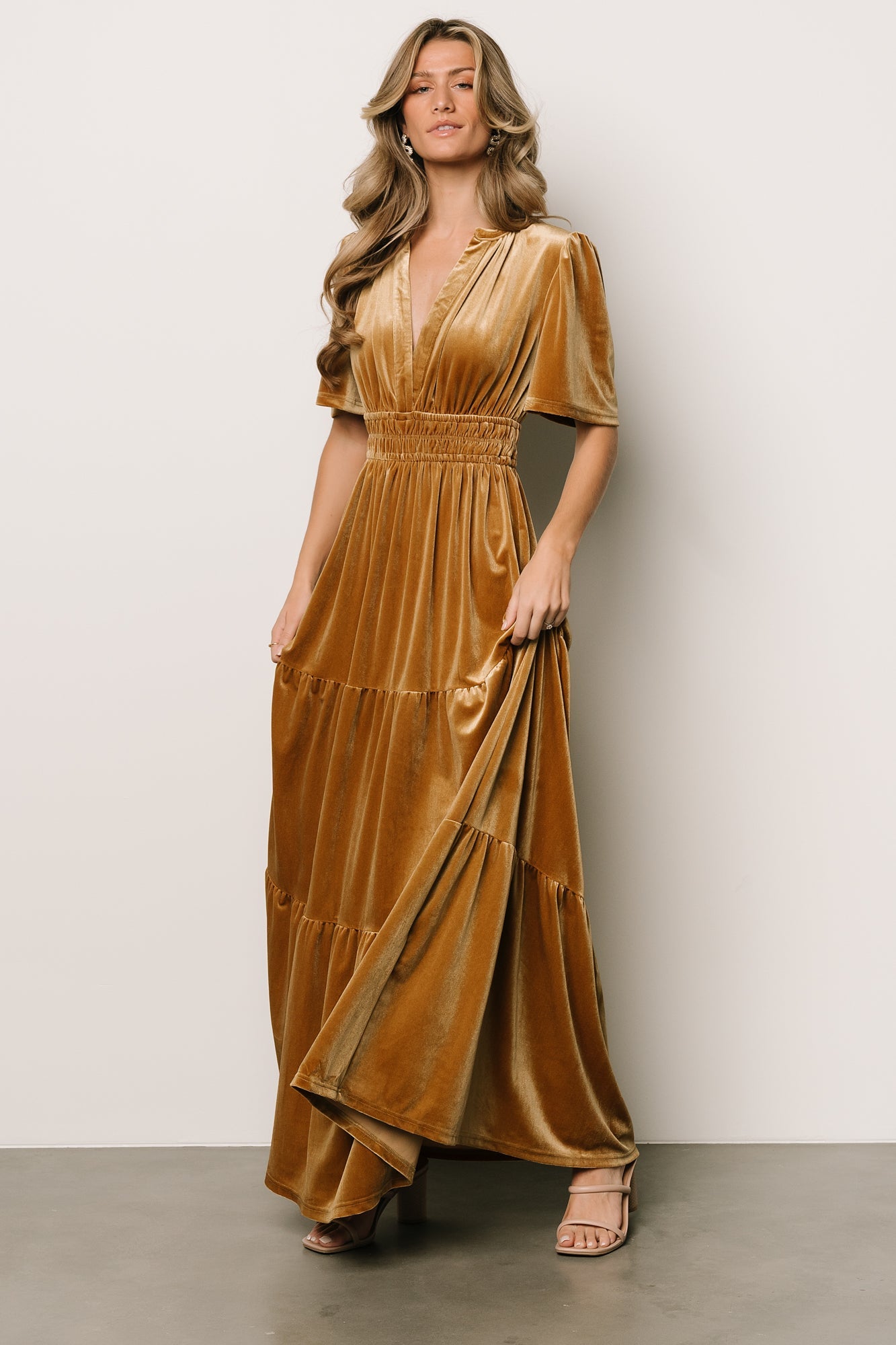 Artemis Velvet Maxi Dress | Dark Gold Clearance Clearance