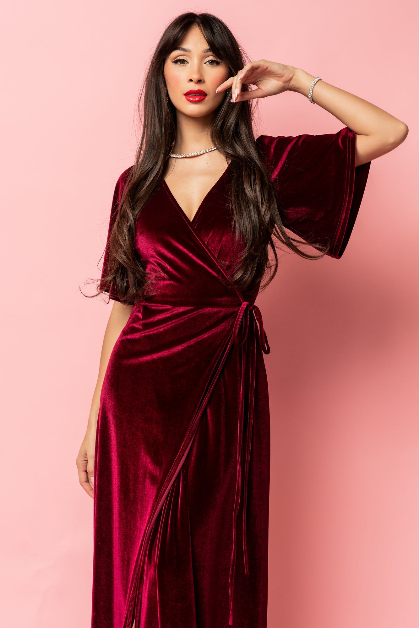 Meghan Velvet Wrap Maxi Dress | Mulberry Sale Affordable