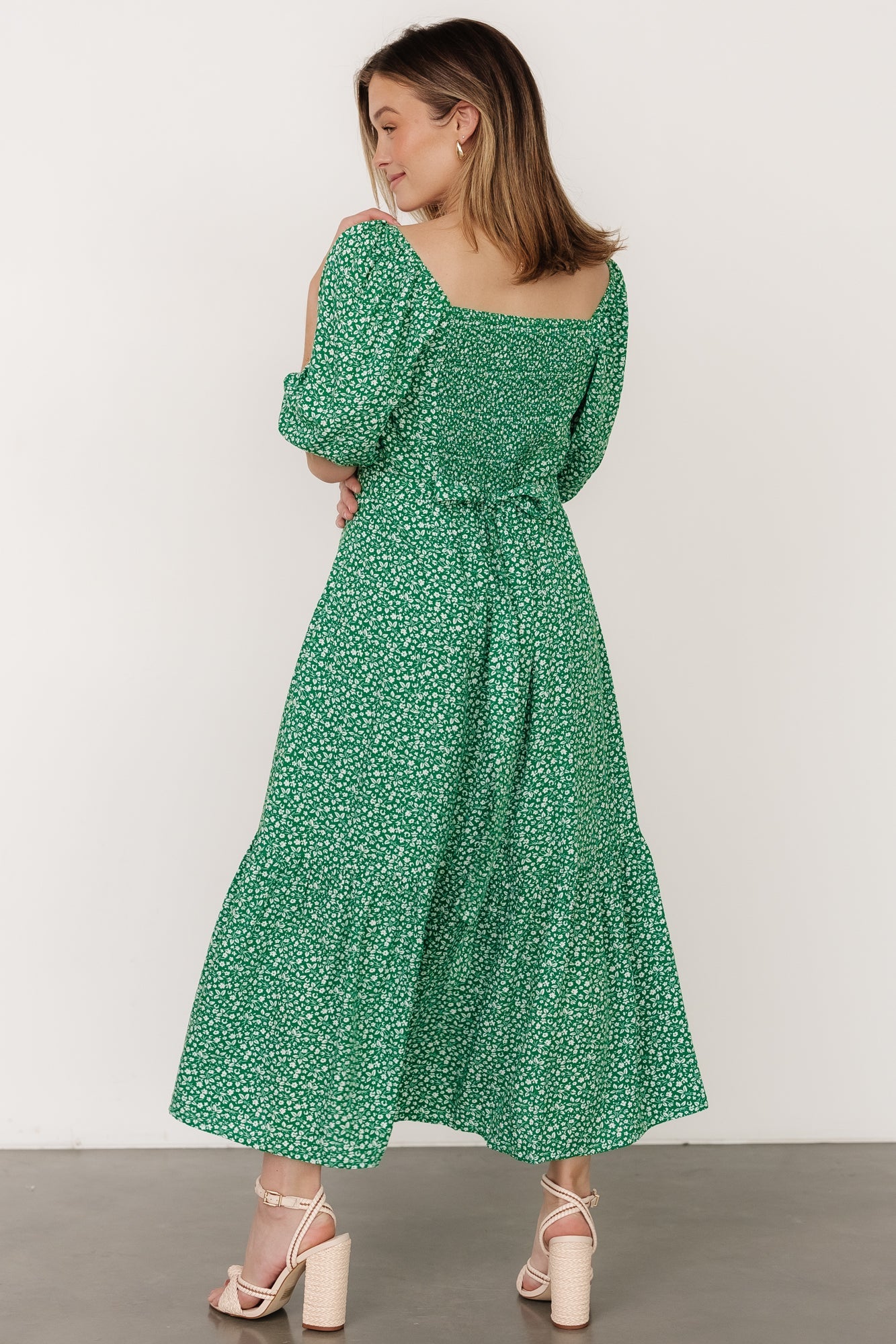 Elisabeth Button Dress | Green Floral Discount 2025 New