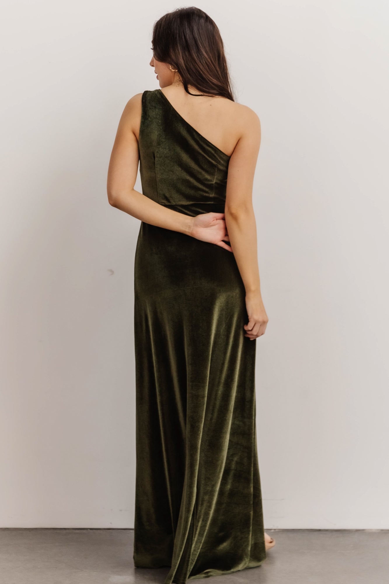 Tatiana Velvet One Shoulder Maxi Dress | Olive Discount Authentic Online