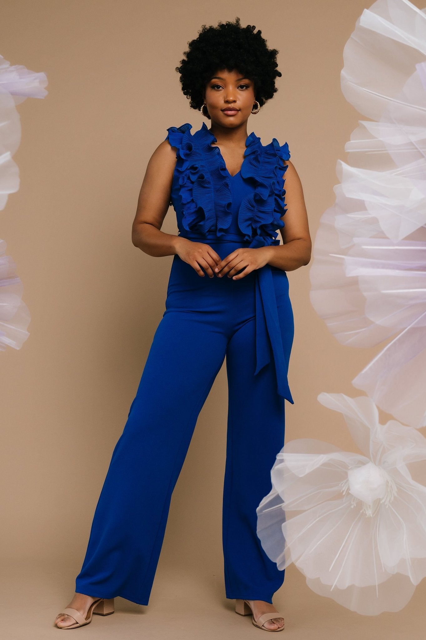 Tyra Ruffle Tank Jumpsuit | Cobalt Lowest Pice