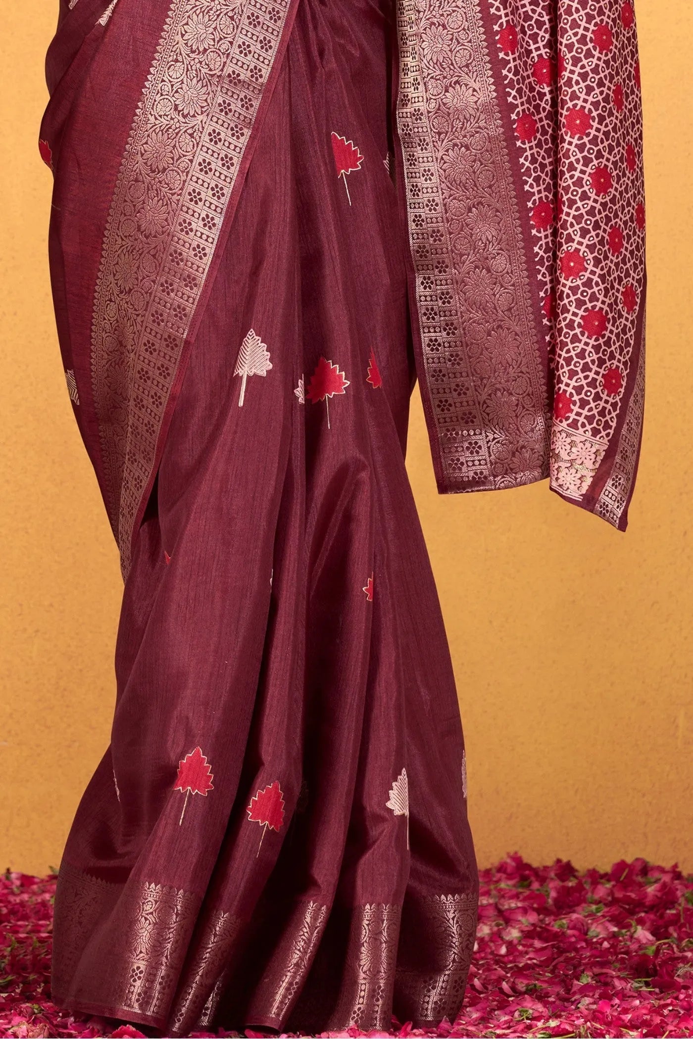 Luxurious Maroon Soft Dola Silk Saree with Exquisite Woven Design Cheap Cost