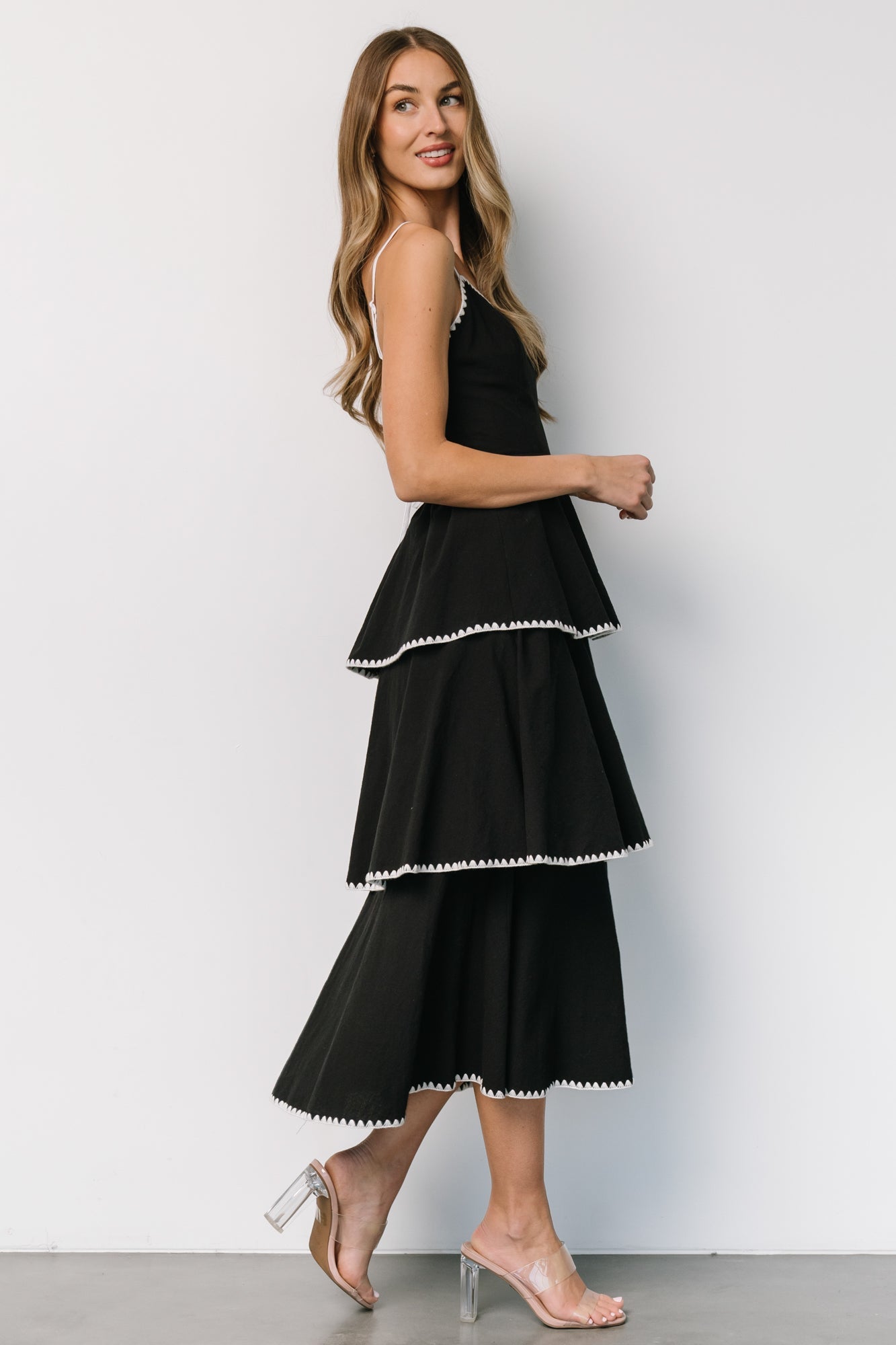 Odette Tiered Dress | Black + White Discount In China