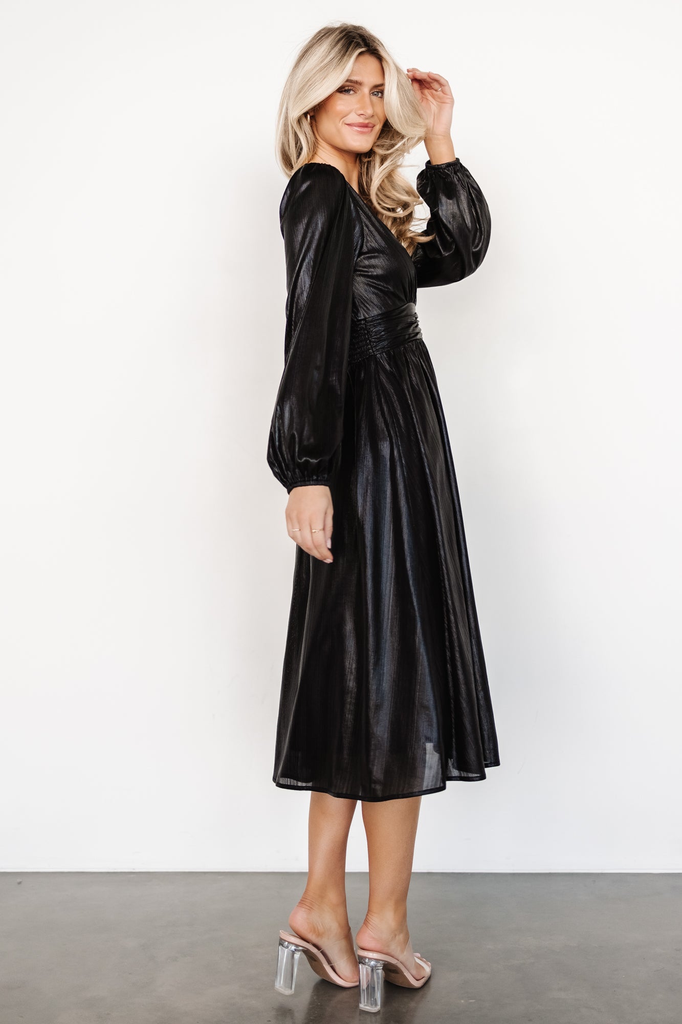 Aisha Shimmer Dress | Black Excellent Online