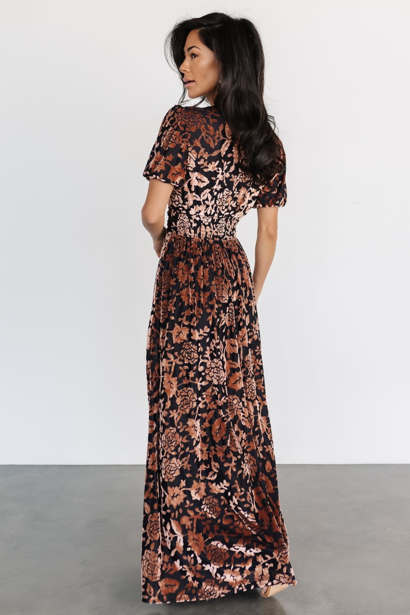 Leslie Velvet Maxi Dress | Black + Bronze Cheap With Mastercard