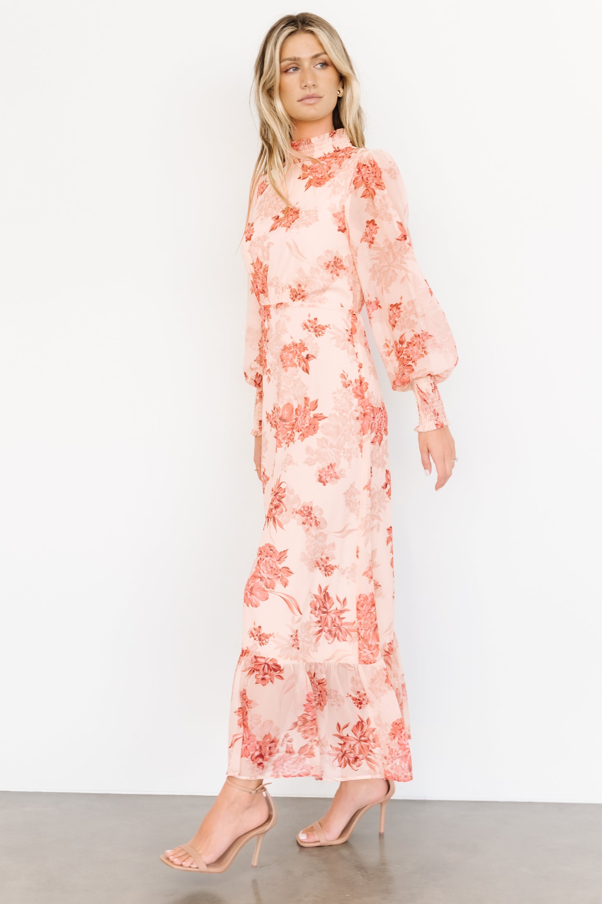 Luciana Maxi Dress | Beige + Rose For Cheap Sale Online