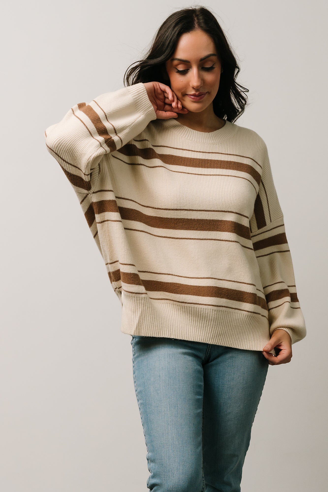 Charlie Striped Sweater | Taupe Factory Outlet Cheap Online