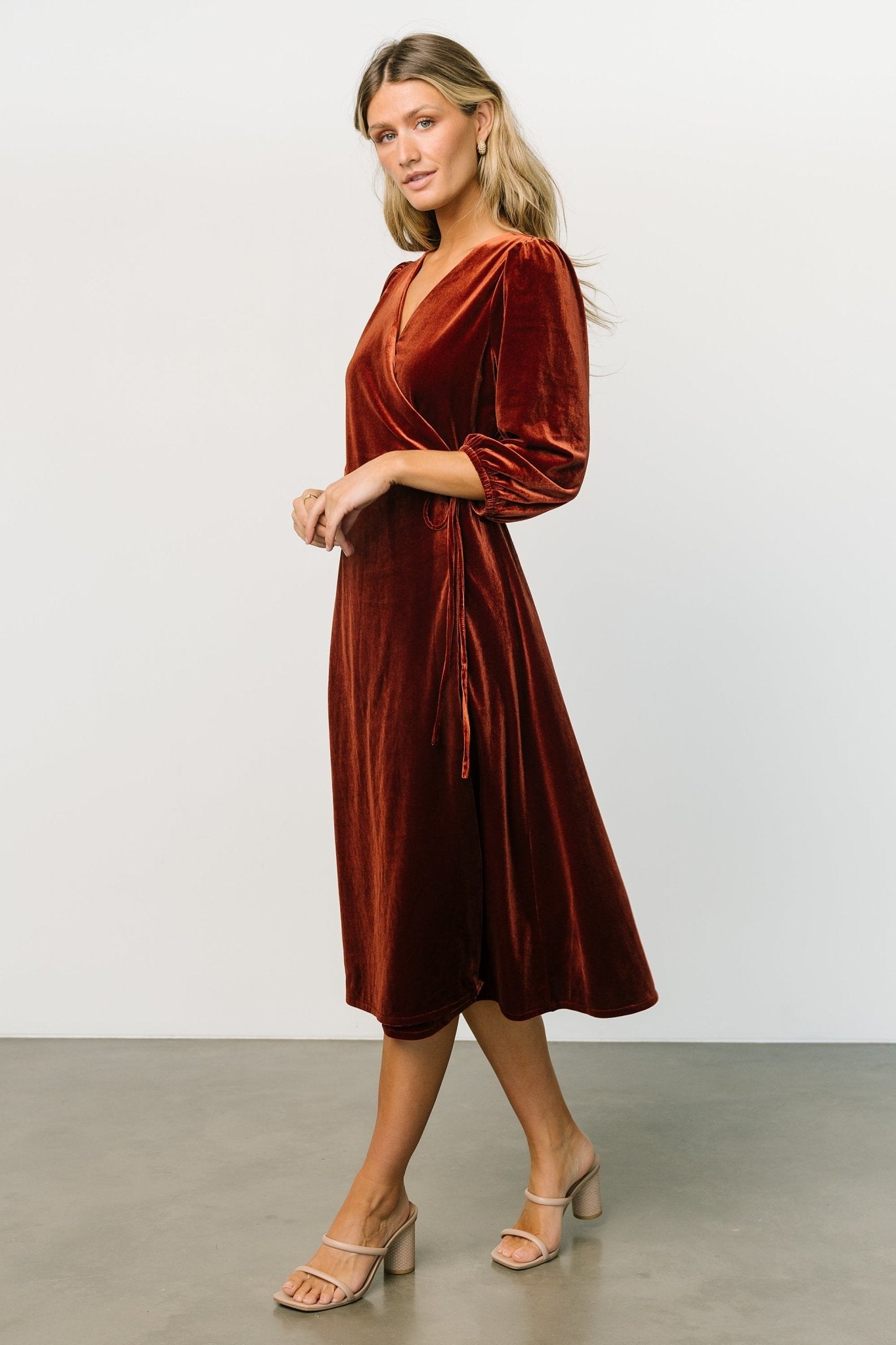 Beckinsale Velvet Wrap Dress | Cinnamon Discount Looking For