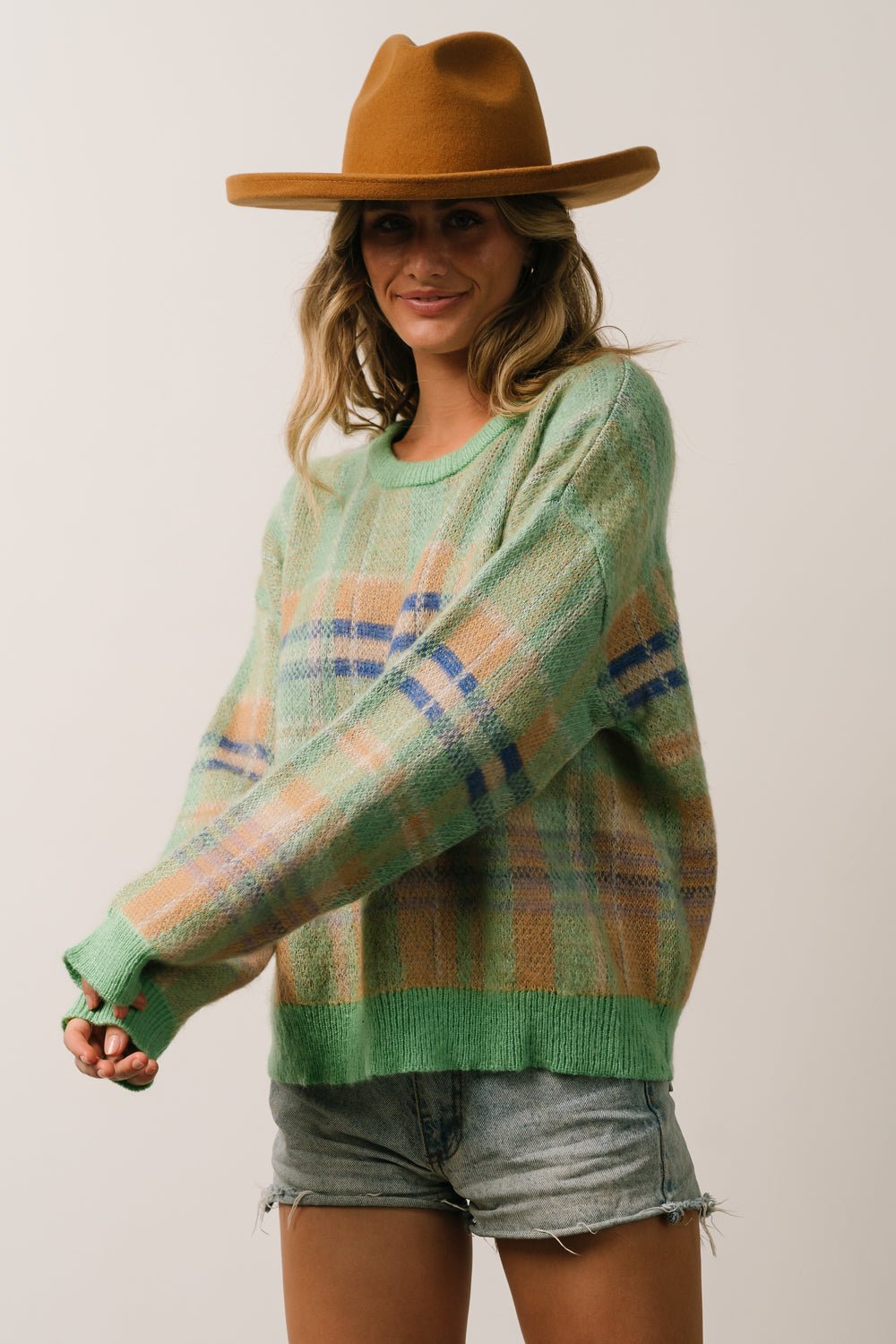 Brentridge Plaid Sweater | Green Multi Official Site