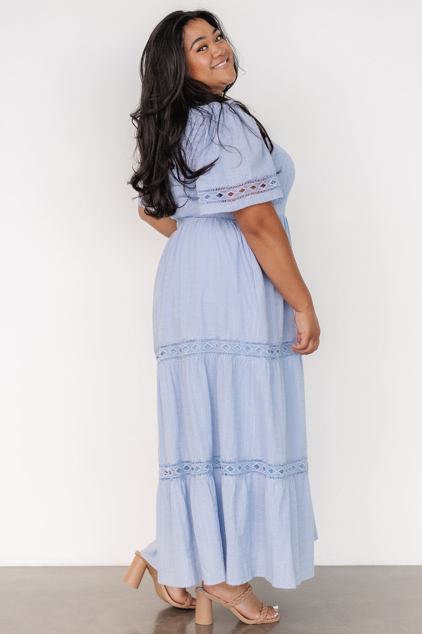 Loveland Geo Lace Maxi Dress | Light Blue Pictures For Sale