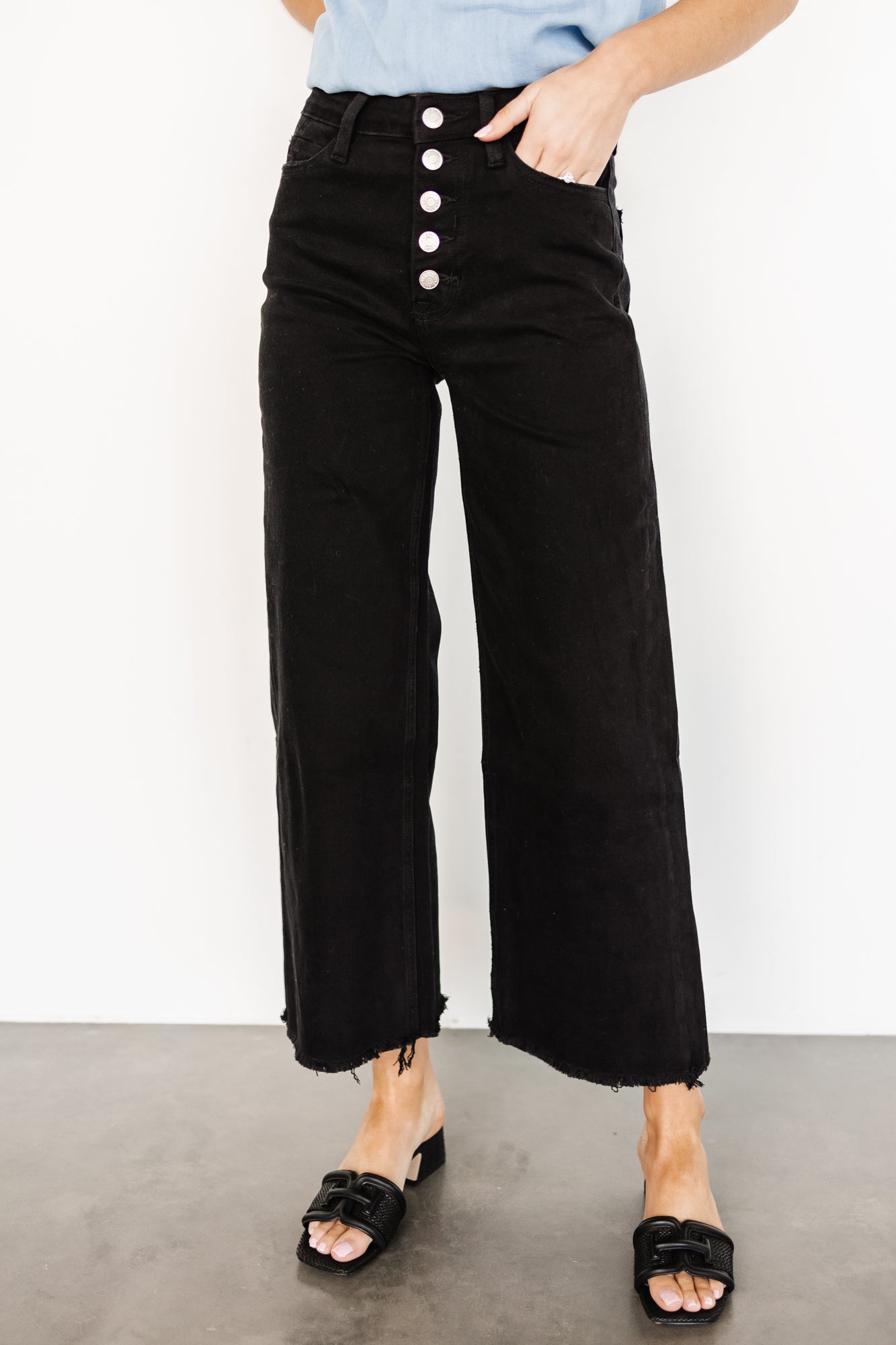 Georgie High Rise Wide Leg Jeans | Black Best Place