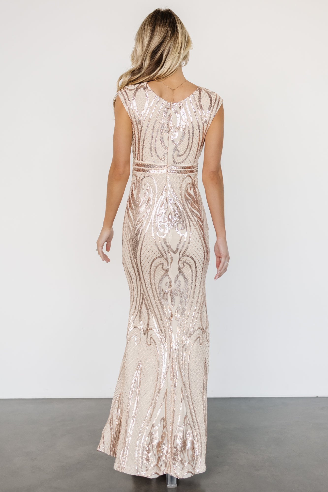 Alessia Sequin Gown | Champagne Discount Professional